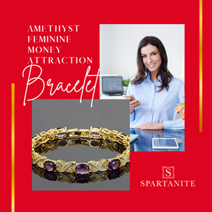 Amethyst Feminine Money Attraction Bracelet in White Gold