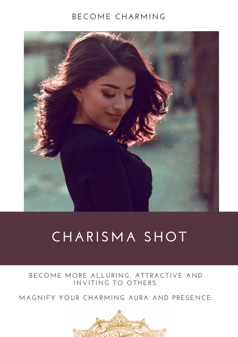 "Charisma Shot - Amplify your charm, boost your allure, and shine with confidence. Master the art of captivating crowds without social anxiety or shyness."