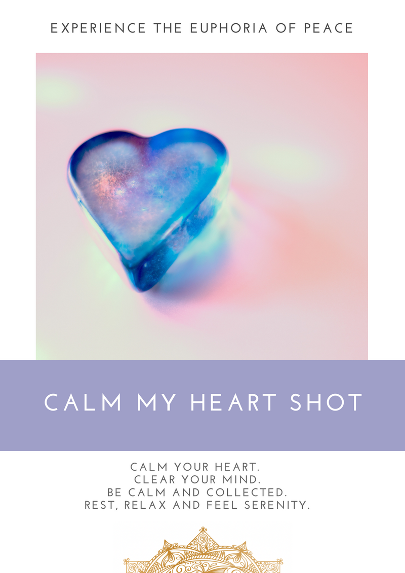 "Calm My Heart Shot - Find tranquility and peace, soothe your heart, and clear your mind with this soothing ritual."