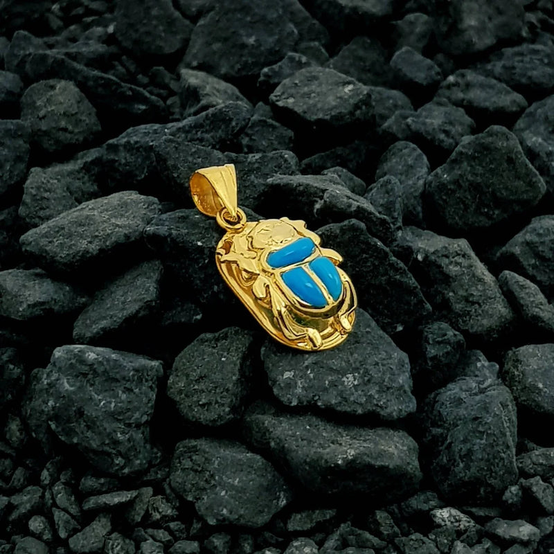 MAISON - Double Sided Scarab 18K Real Gold + Turquoise  - THE SEER